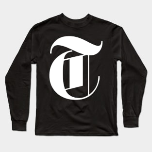 Letter T in Gothic Style Design Long Sleeve T-Shirt